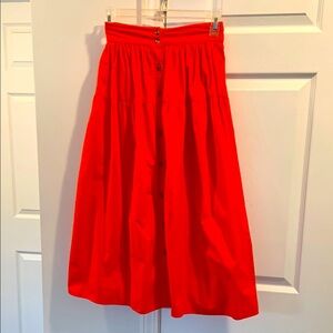 Elegant Orange-Red Button-Down Skirt